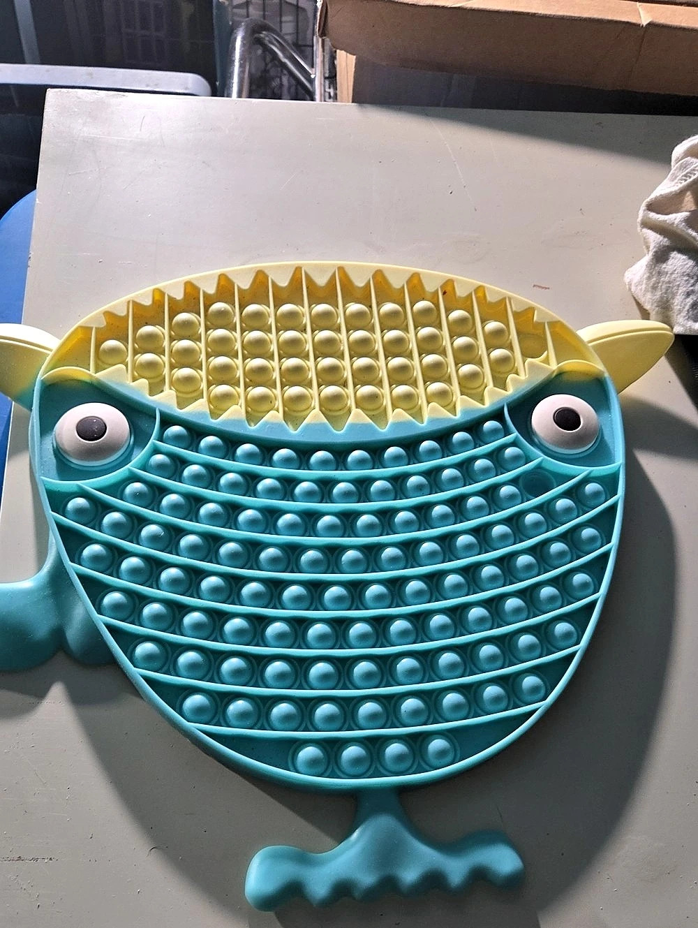 Fish Pop It Sensory Fidget Toy Blue & Yellow